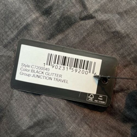 GUESS See Through With Black Glitter Junction Travel Bag/Cosmetic Bag NWT - Picture 2 of 4